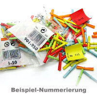 Röllchenlose bunt, 50 Gewinnlose, mögliche Nummerierung 1001 - 2000 1901 - 1950