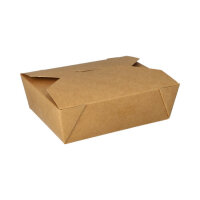 150 Lunchboxen, Pappe "pure" 1000 ml 5 cm x 12 cm x 15 cm braun