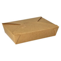 150 Lunchboxen, Pappe "pure" 1500 ml 4,8 cm x 14 cm x 19,5 cm braun