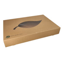 40 Transport- und Catering-Kartons, Pappe "pure" 8 cm x 55,7 cm x 37,6 cm braun "100% Fair"