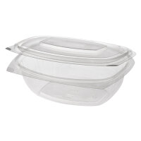 300 Feinkost- und Salatschalen mit Klappdeckeln, PLA "pure" 375 ml 4,8 cm x 16,1 cm x 13,2 cm