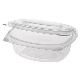 200 Feinkost- und Salatschalen mit Klappdeckeln, PLA "pure" 750 ml 6,6 cm x 20,5 cm x 16,8 cm