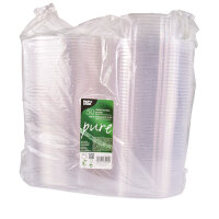 200 Feinkost- und Salatschalen mit Klappdeckeln, PLA "pure" 750 ml 6,6 cm x 20,5 cm x 16,8 cm