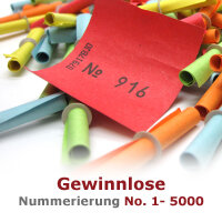 Röllchenlose bunt, Gewinnlose 1 - 5000, optional mit...